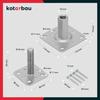 Post Support 80 X 80 Mm - Adjustable Height from 90 To 150 Mm - Galvanized Screw-in - KOTARBAU®