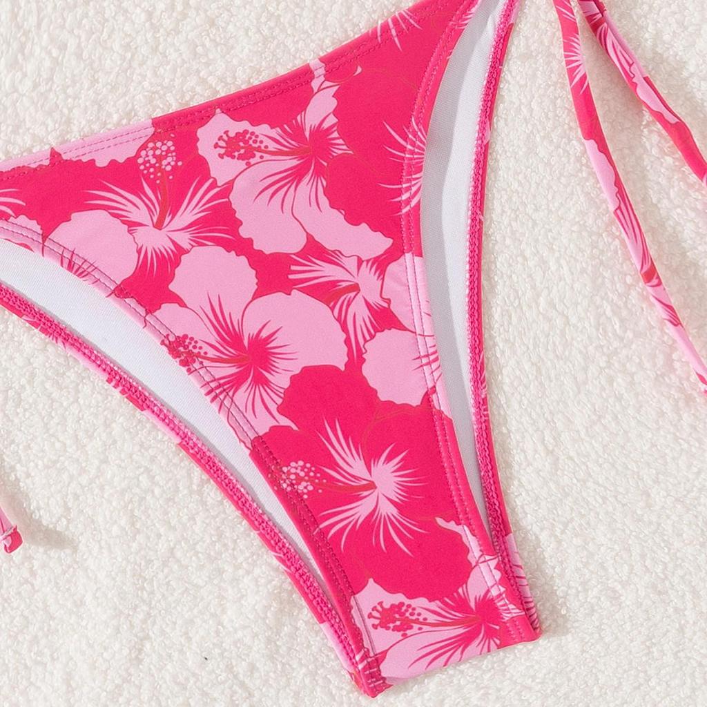 2024 European & American Triangle Cup Print Bikini Swimwear,