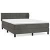 3127608 vidaXL Divan Bed and Mattress Dark Grey 140x190cm Velvet