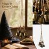 Jute Rope Witch Bells Halloween Hanging Decoration with 8 Coffee Beads and 8 Bells
