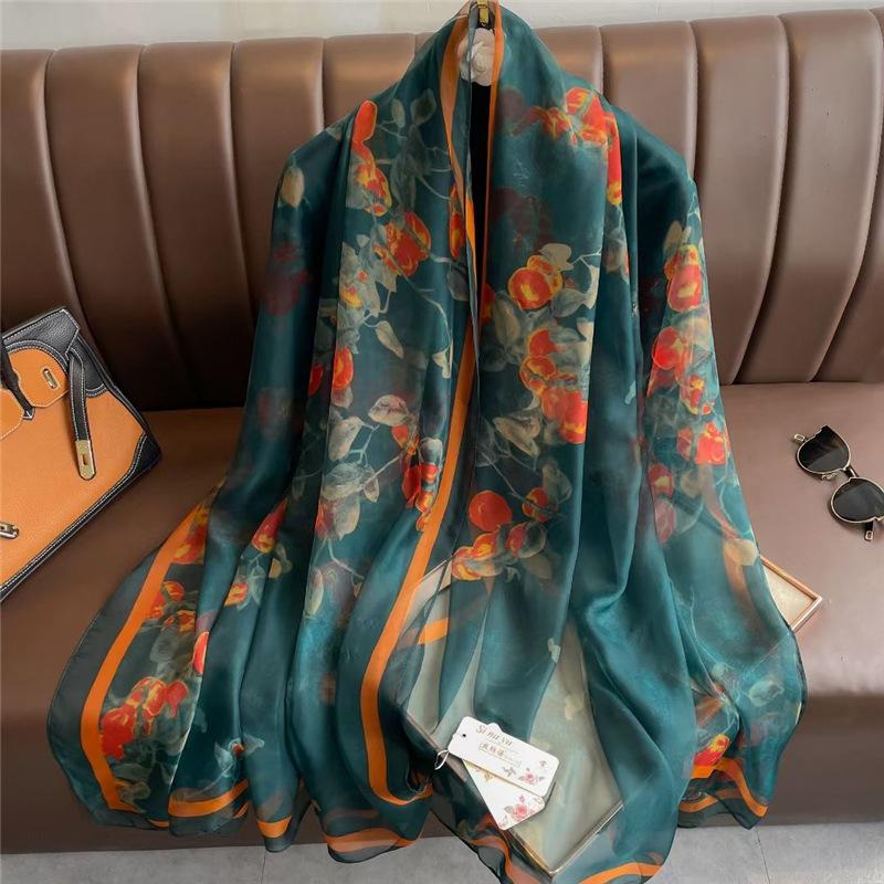 New Silk Beach Stoles Women Hijab Scarf Sunscreen Shawl Wraps Ladies Scarves Foulard Beach Stoles Female Bandana Echarpe
