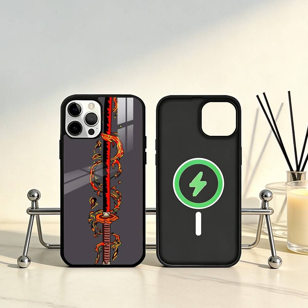 Katana Phone Case For iPhone17,16,15,14,13,12,11 Plus,Pro Max Magnetic For Magsafe Wireless Charging iPhone11