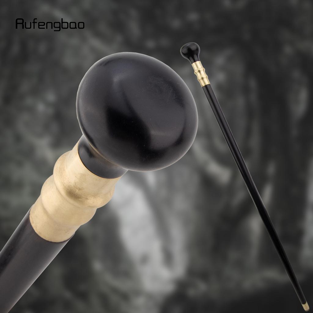 Black Wooden Traditional Single Joint Walking Stick Decorative Cospaly Party Wood Walking Cane Halloween Mace Wand Crosier 90cm
