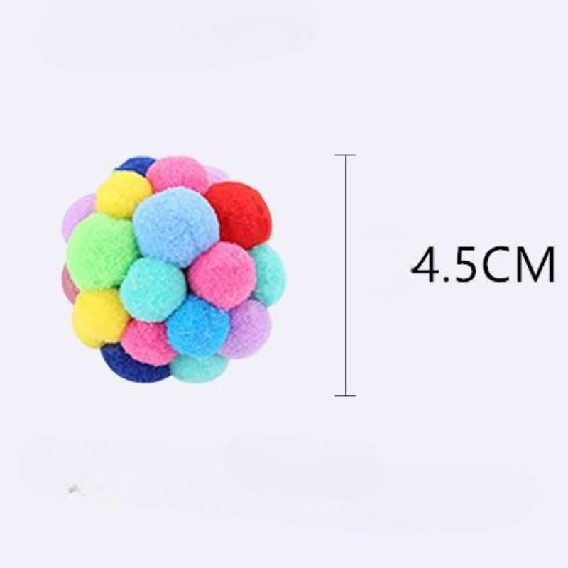 

Игрушки для кошек, плюшевый мяч для кошек, эластичный мяч для питомцев, мяч для самостоятельной игры с кошкой, разноцветный шерстяной мяч S