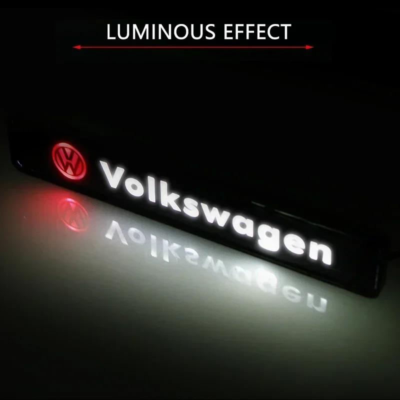 Car Decorative LED Lights Front Hood Grille Decoration Badge For Volkswagen Golf-6 7 4 5 POLO Passat B5 B6 B7 T4 T5 Tiguan Jetta