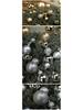 Silver Matte Electroplated Large Gold Christmas Tree Ornament, 3-60 Ball Arrangement.