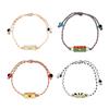 Fashionable Luck Eye Heart Letter Charm Bracelet with Adjustable Braided Rope and Enamel Luck Eye Designs for Daily