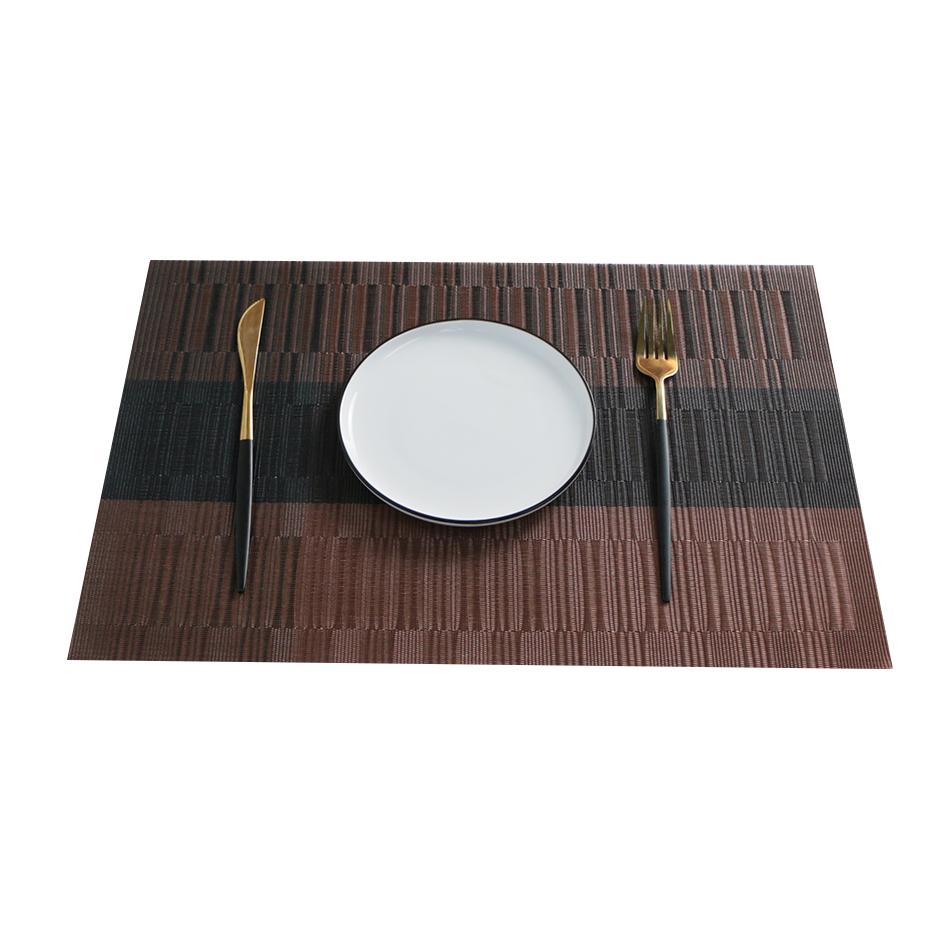 Set of 4 Placemat Table Durable Waterproof Woven Vinyl Easy To Clean Heat Resistant WiWipeable For Dining Kitchen Wedding Decor