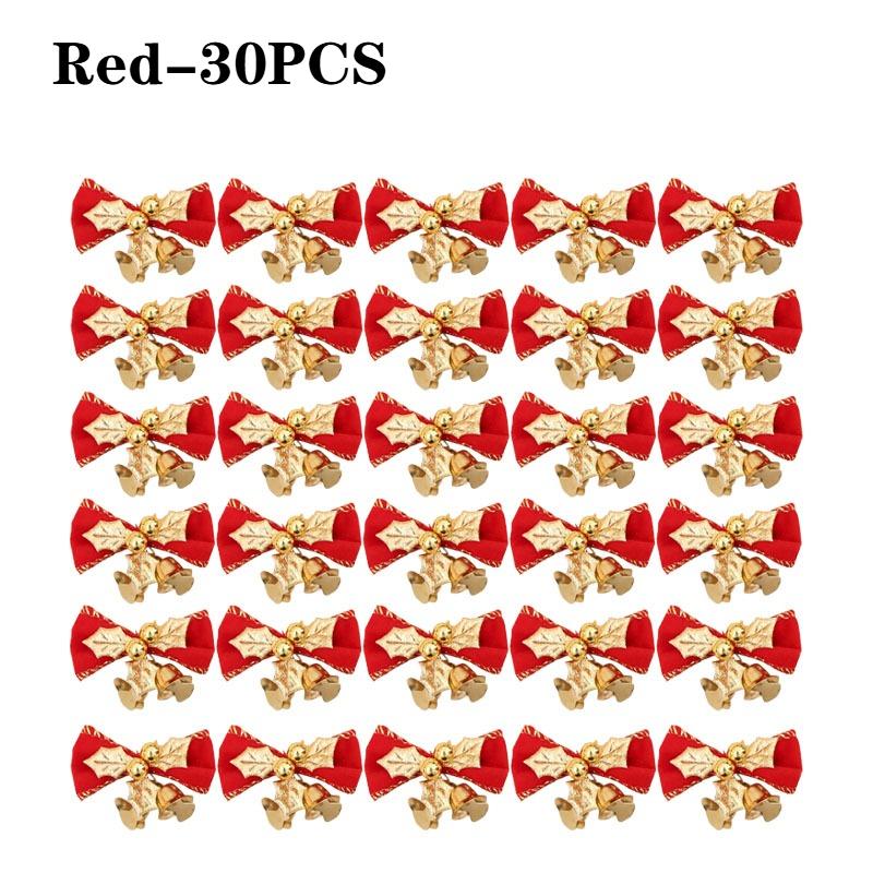 1-100 Stück Weihnachten Mini Schleife mit Schellen Schleife Hängende Ornamente Weihnachtsbaum Girlandendekoration Feiertagsparty Zubehör