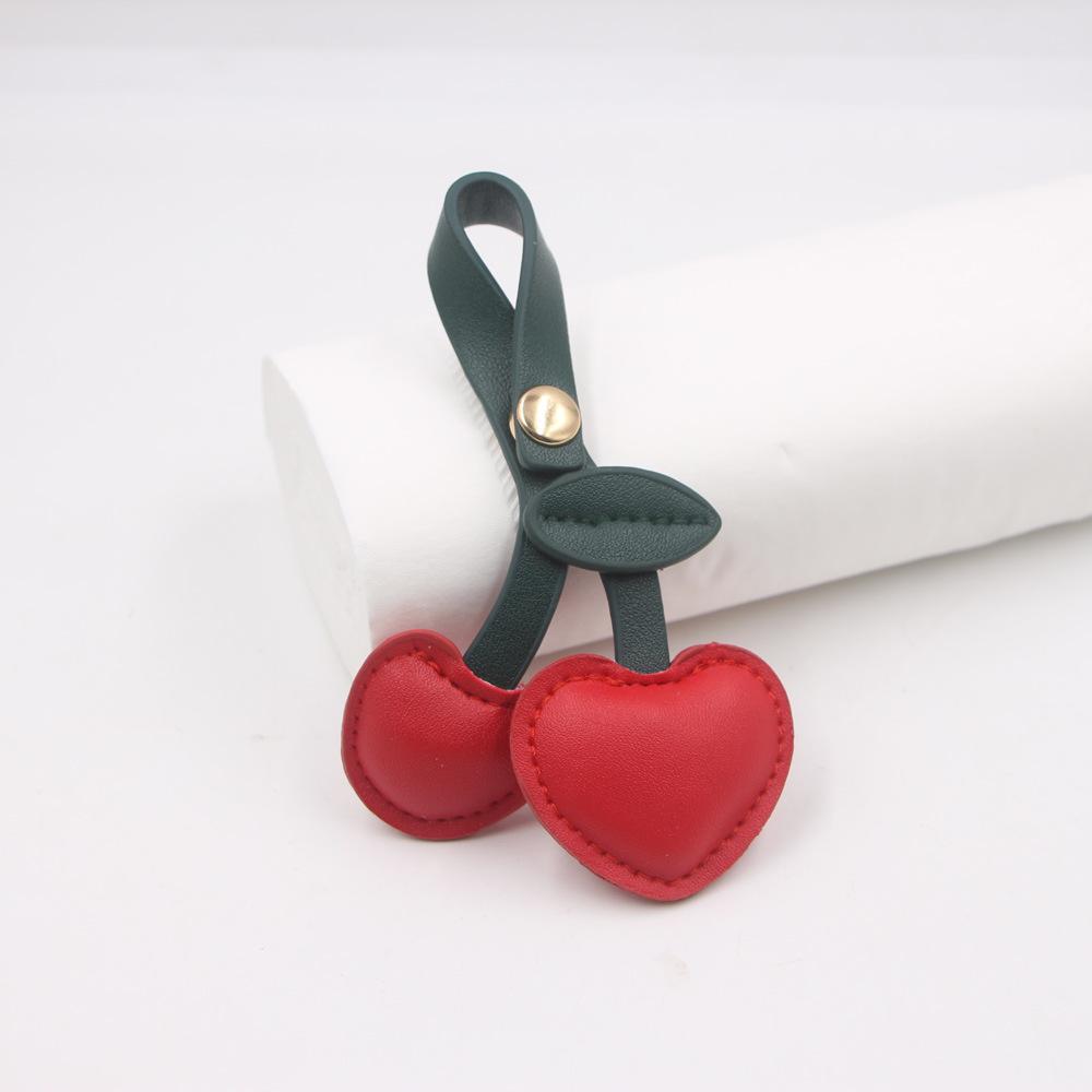 Countryside Style Cherry Leather Bag High-end Pendant Cherry Retro Versatile Bag Keychain Pendant