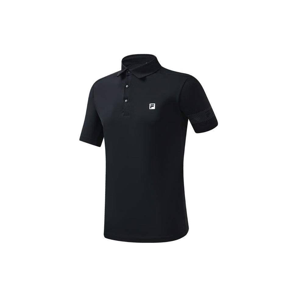 

FILA Fitness Series Solid Color Logo Short Sleeve Polo Shirt Men tops Deep-Black A51M321115FBK M