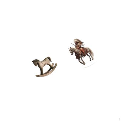 Retro Artistic Wood Horse Sculpture And Acrylic Knight Ornament Centerpiece for Office Nightstand