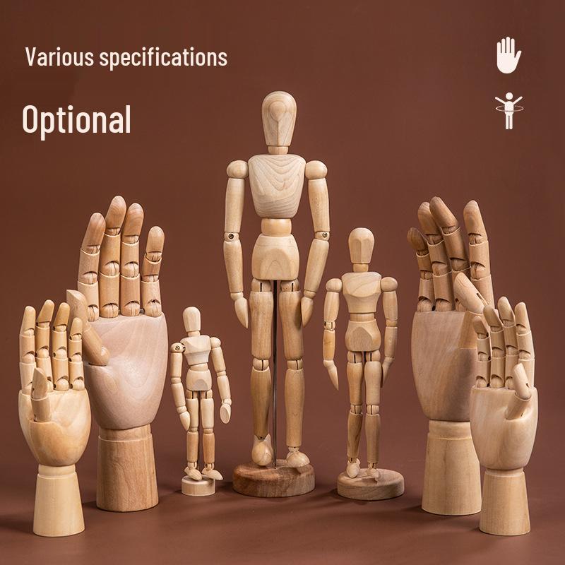 12-Inch Flexible Wooden Jointed Figure Model for Sketching and Painting