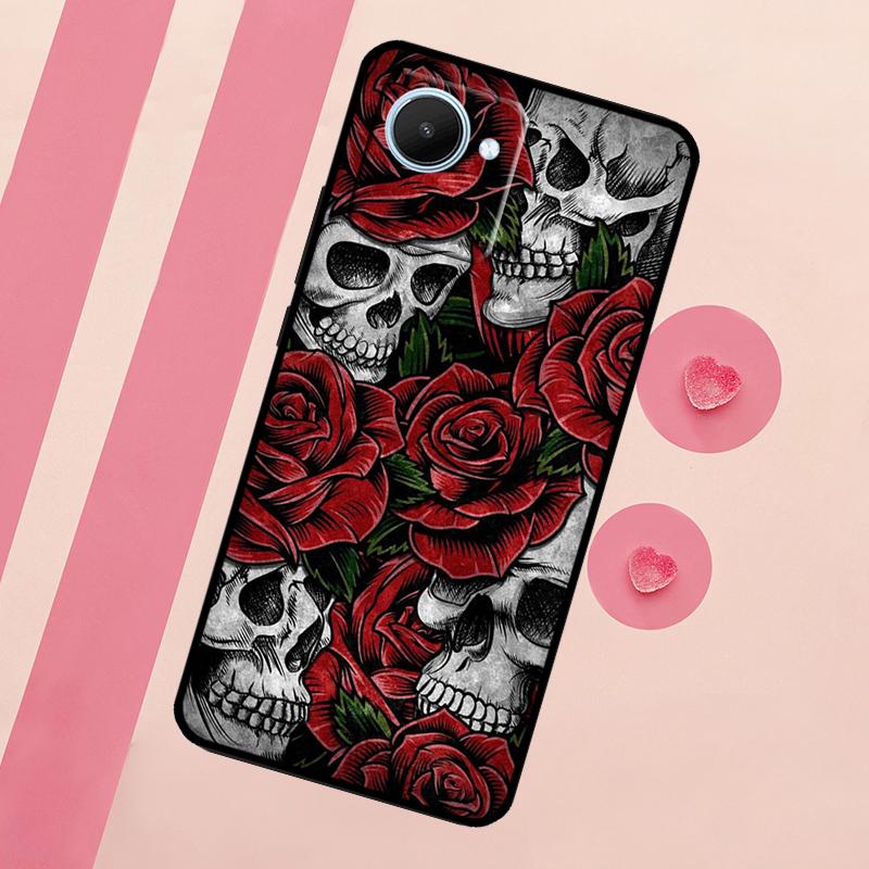 

Gothic Floral Skull For Realme 10 11 12 13 14 Pro Plus C55 C71 C75 C67 C63 C61 C53 C35 C65 GT6 GT7 15 Pro Case Realme C55
