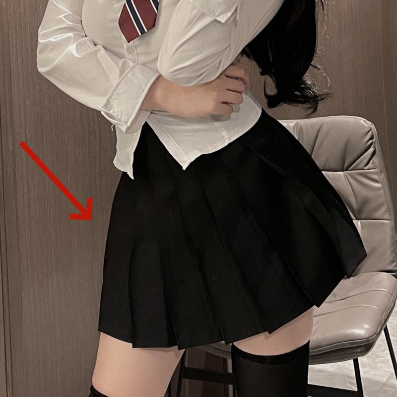 JK Uniform Pure Desire Spice Girl Waist Short Sleeve Women's Japanese College Style Long Sleeve White Shirt Short Skirt Sex Underwear