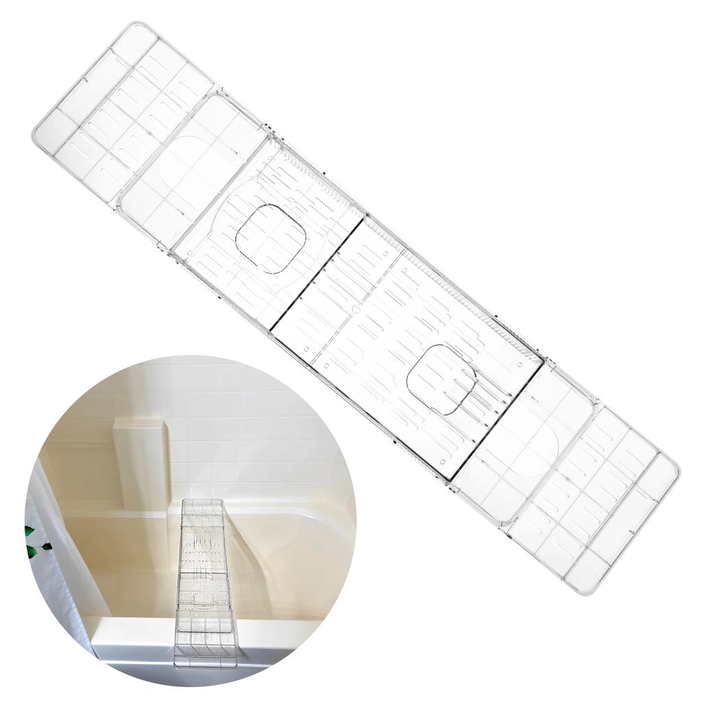 Clear Bathtub Tray Expandable Bath Shelf Over Tub Bathtub Storage Table Multifunctional Bathroom Accessories for Home Bathroom