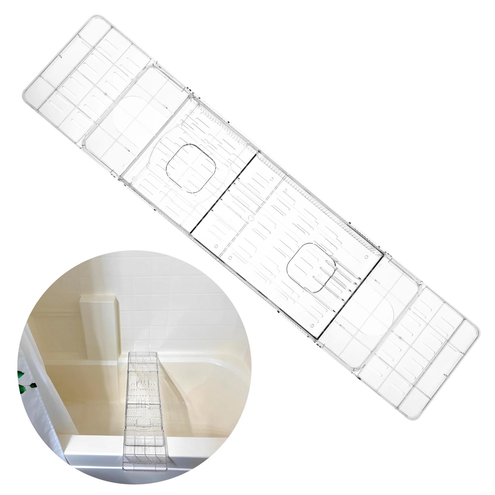 Clear Bathtub Tray Expandable Bath Shelf Over Tub Bathtub Storage Table Multifunctional Bathroom Accessories for Home Bathroom