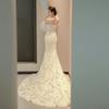One-word Shoulder Lace Fishtail Light Wedding Dress Bridal Mori Tube Top Going Out Dress Super Fairy French Long-sleeved Trailing Dress Skirt
