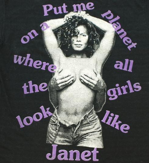 New Best VINTAGE 90s JANET JACKSON Black Unisex All size Shirt A585 L