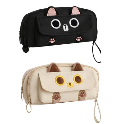 Large Capacity Pencil Case Stationery Bag Pencil Pouch Cartoon Cats Pencil Bag Makeup Bag Desk Organizers for Student