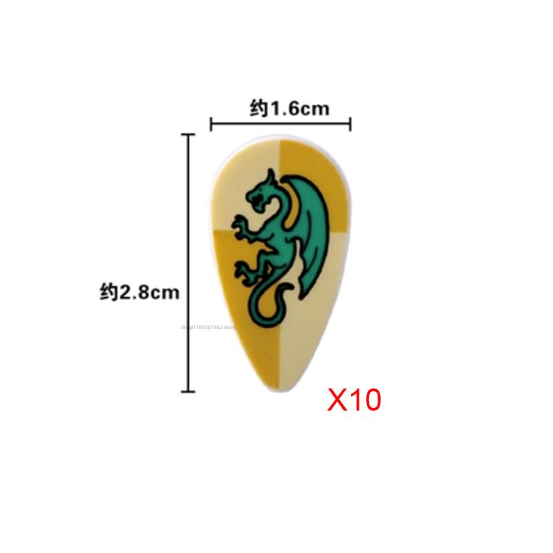 Medieval Roman Knight Legion Building Block Castle Green Dragon Forest Wolf War Horse Dragon Lion Shield Armor Cloak Brick Toys