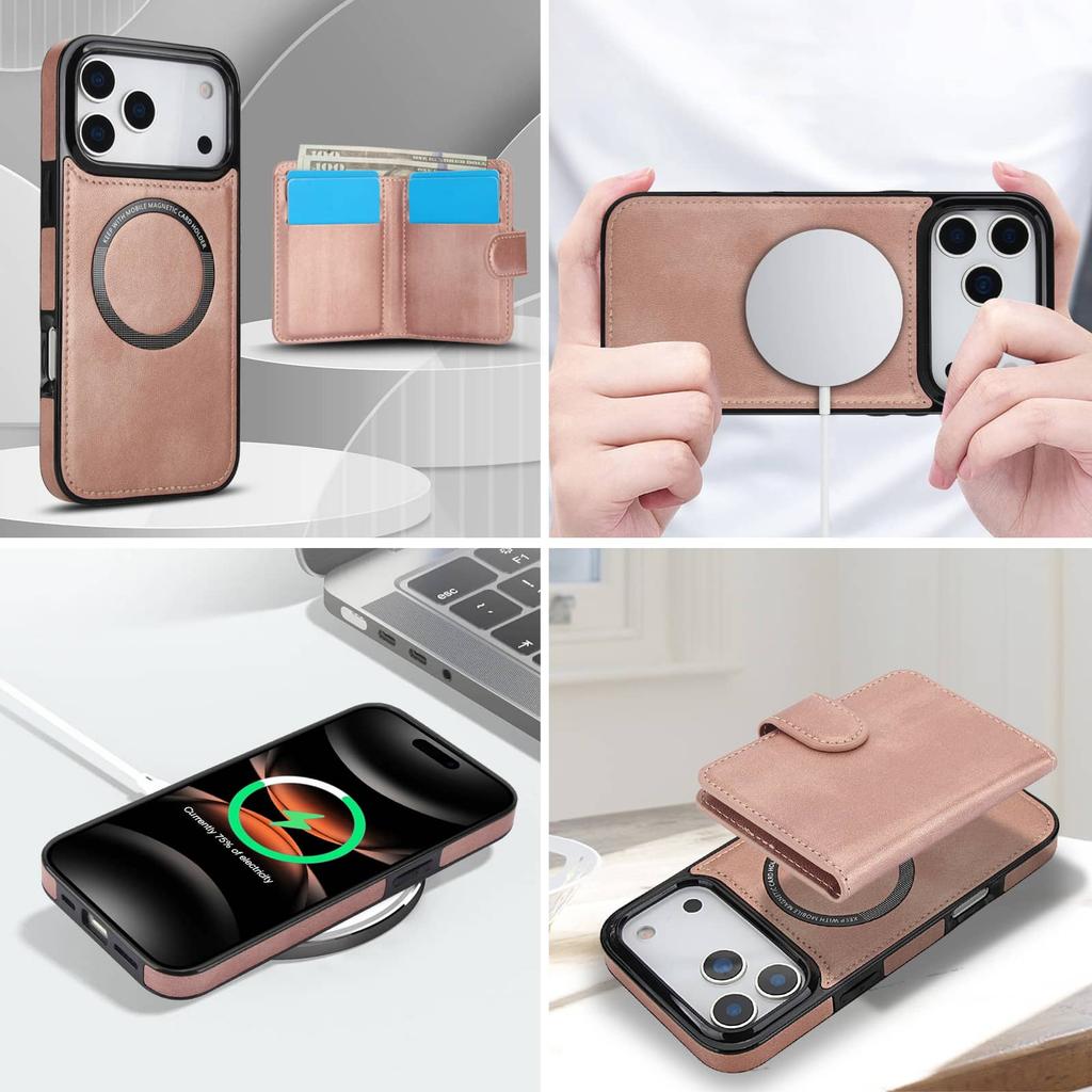 Magnetic Detachable Wallet Case for iPhone 17 Pro Max/17 Air, Compatible with Magnetic Card Slot Holder Flip Case for Men Women