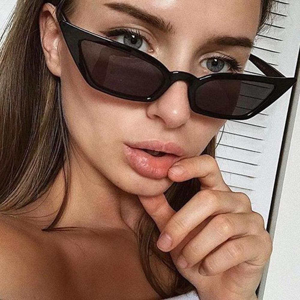 Fashion Sunglasses Woman Brand Designer Vintage Retro Triangular Cat Eye Glasses  Transparent Ocean UV400