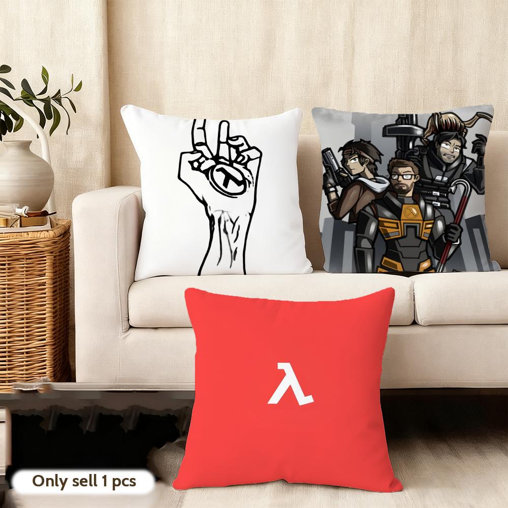 H-Half Life-E 2 Classic Vintage Cushion Cover Pillowcase Ultra Soft Skin Friendly Fabric Cloud Like Comfort & Concealed Zipper