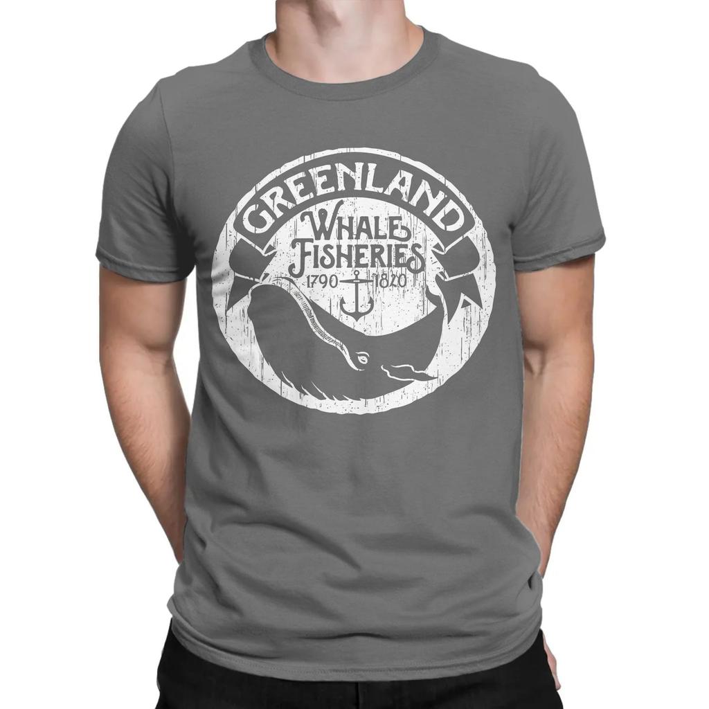 Greenland Whale Fisheries Fishing T-Shirt for Men  Funny Pure Cotton Tees Round Collar Short Sleeve T Shirt Gift Idea Clothes