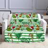 Grinch Christmas Pattern Blanket Design Patterned flannel blanket perfect for the bedroom living room, sofa, or a little nap