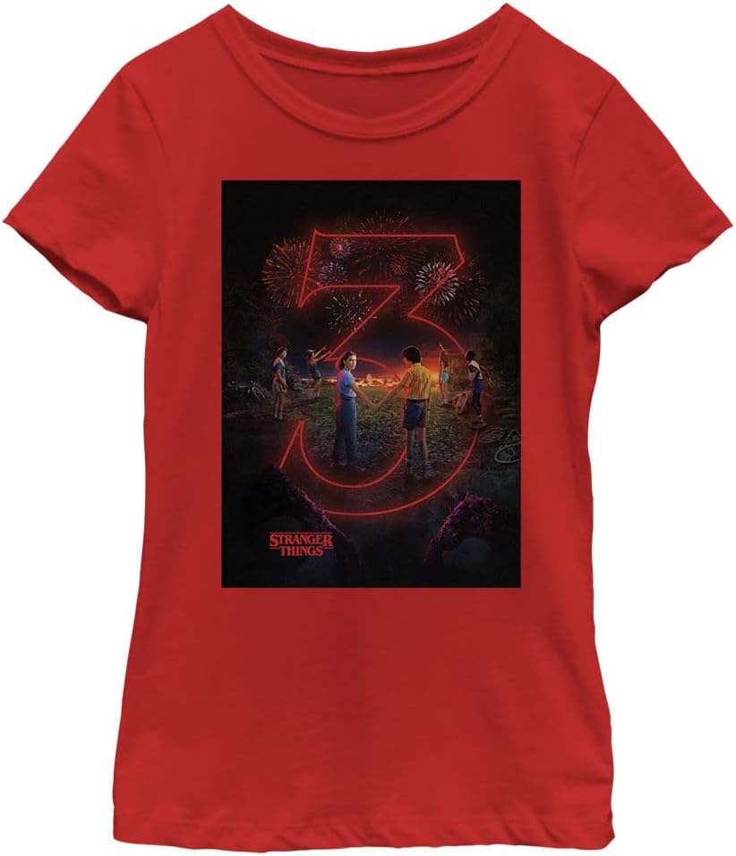 Netflix Stranger Things Season Three Girls Short Sleeve Tee Shirt 2XL