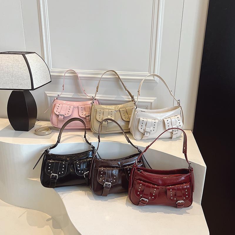 High-end Small Bag Women's New Locomotive Style Versatile Messenger Bag Fashion Shoulder Armpit Bag