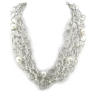 [M4193] - Ivory Silver 'Sissi' Designer Necklace