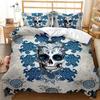 Skull Duvet Cover Set God Of Gamblers Bedding Set Poker Skeletonteens Adults Skull Double Queen King Size Polyester Qulit Cover