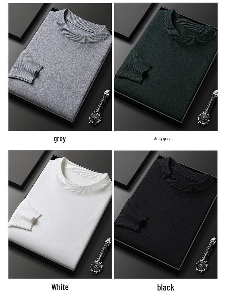 Men's Slim Fit Round Neck Knitted Sweater - Multicolor, Autumn/Winter Collection