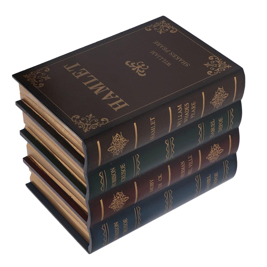Buch Schmuckstück Vintage-Stil Texturiert Überzogen Goldfarben Aufbewahrungsfunktion Dichteplatte Dekorative Buchdekoration für