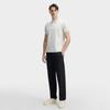 FILA White Minimalist Fashion Light Business Casual Comfortable Versatile Knitted Short Sleeve Polo Shirt Men polo shirts Steam-Grey F11M613103FGY