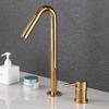 Widespread Bathroom Sink Mixer Single Lever Hot and Cold Basin Faucet Brass Black chrome finished Lavatory Tasp Brush Gold