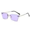 New frameless trimmed square sunglasses European and American fashion sunglasses Internet celebrity street shot women concave sunglasses