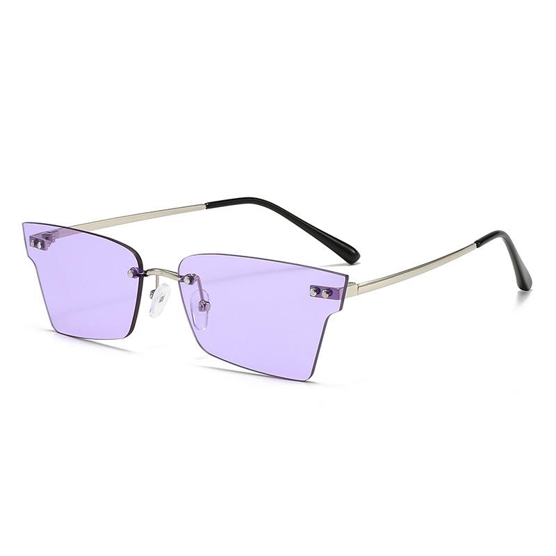 New frameless trimmed square sunglasses European and American fashion sunglasses Internet celebrity street shot women concave sunglasses
