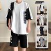 Completo Estivo Sportivo Casual da Uomo in Due Pezzi: T-shirt a maniche corte e pantaloncini