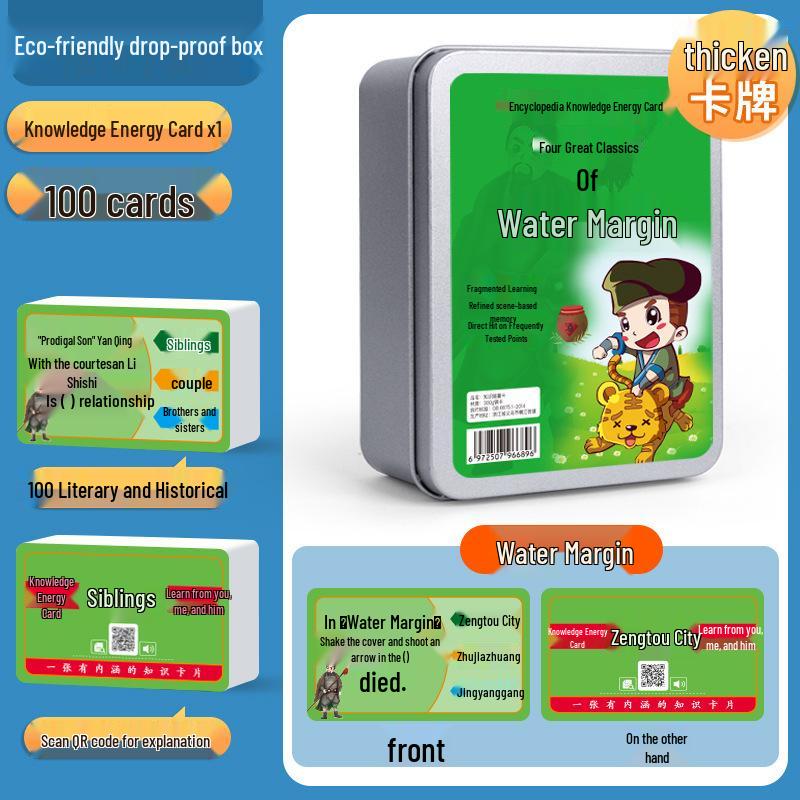 Classical Novels Knowledge Cards: Fun Educational Toy for Primary Students and Parents
