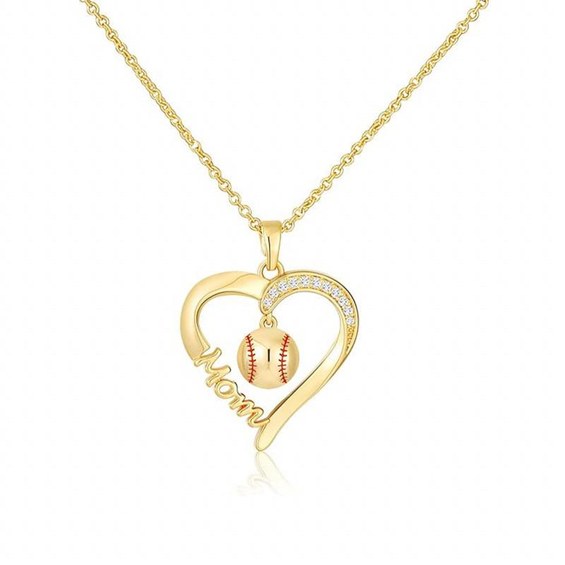 Soccer Necklace Heart Shape Jewelry For Mothers Day Gift Women Fashion