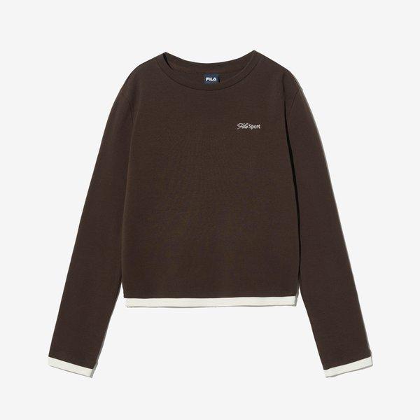 

Fila Women S Long Sleeve Layered T ShirT DARKBROWN/W85