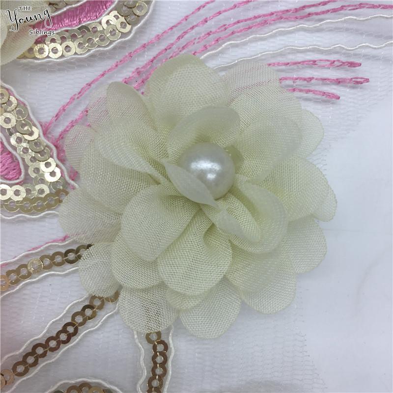 Computer Embroidery Three-Dimensional Dip Sequins Embroidery Lace Collar Diy Dress Accessories