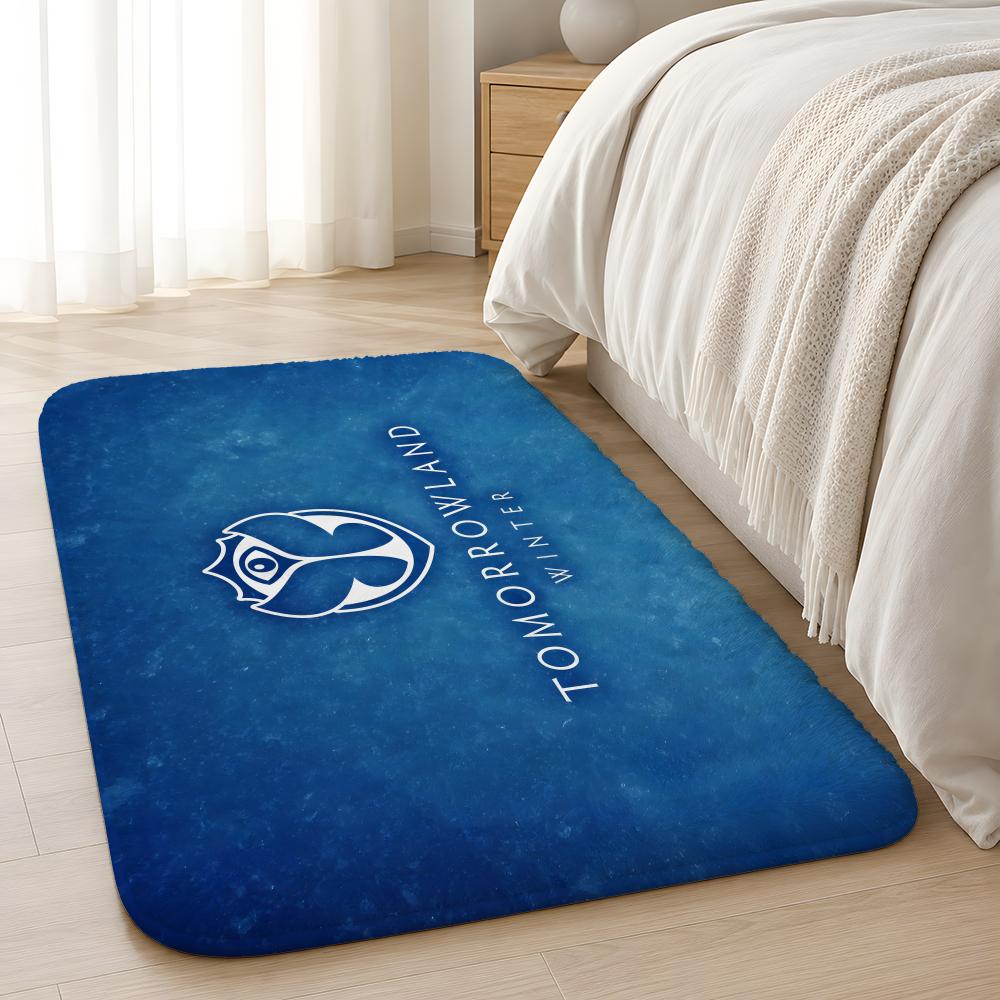 Tomorrowland Floor Mat Machine Washable Soft Flannel Area Rug, Non-Slip Absorbent Floor Mat for Living Room Bedroom Home Decor