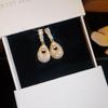18k Gold-Plated Zircon Water Drop Stud Earrings - Light Luxury, Unique Design, High-End Jewelry for Women