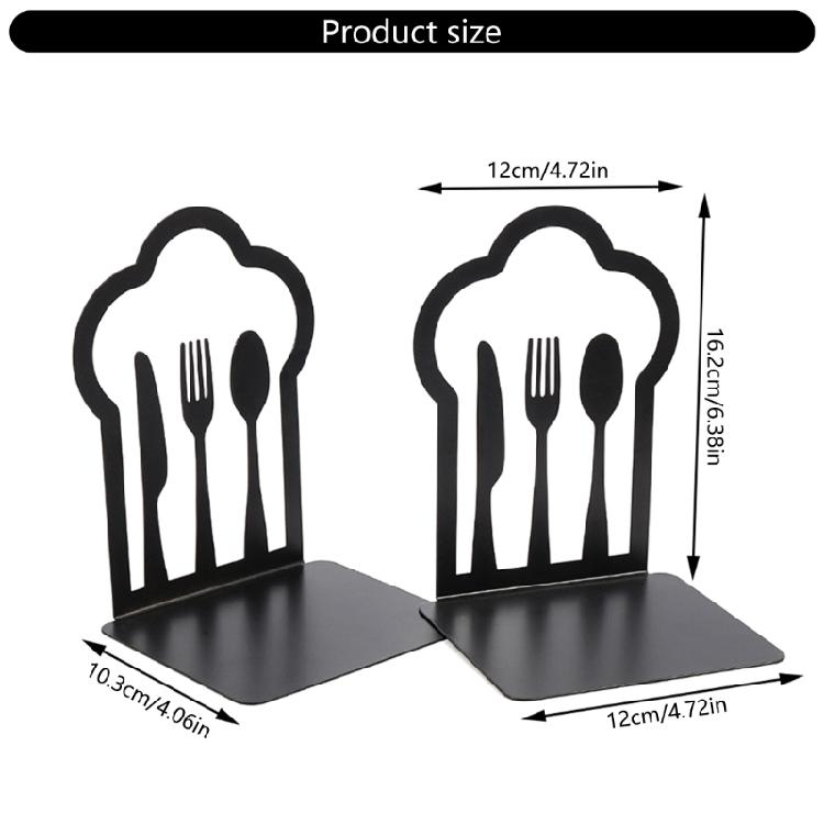 Books Holders Table Picture Album Holders for Displaying Books Metal Books Stand, Hollow Out Design Bookends Bookshelfs