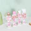 1 Stück Party Heimdekoration Rosa Gold Serie Nussknacker Marionetten Soldat 12 cm Weihnachtsbaum Anhänger Feiertagsgeschenke
