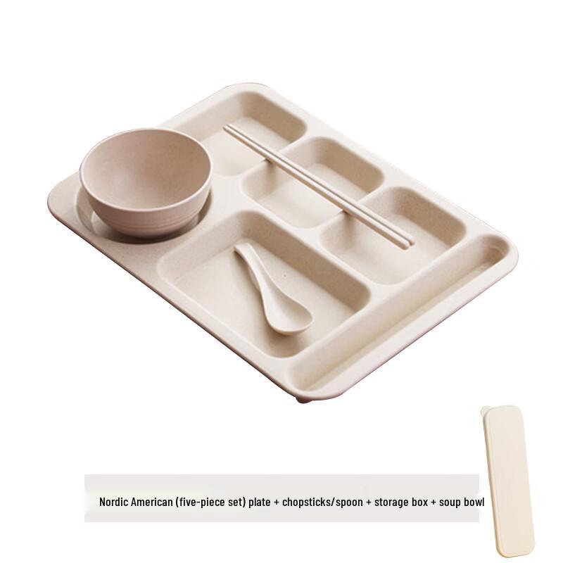 Nordic Wheat Straw Divided Meal Plate Set with Bowl